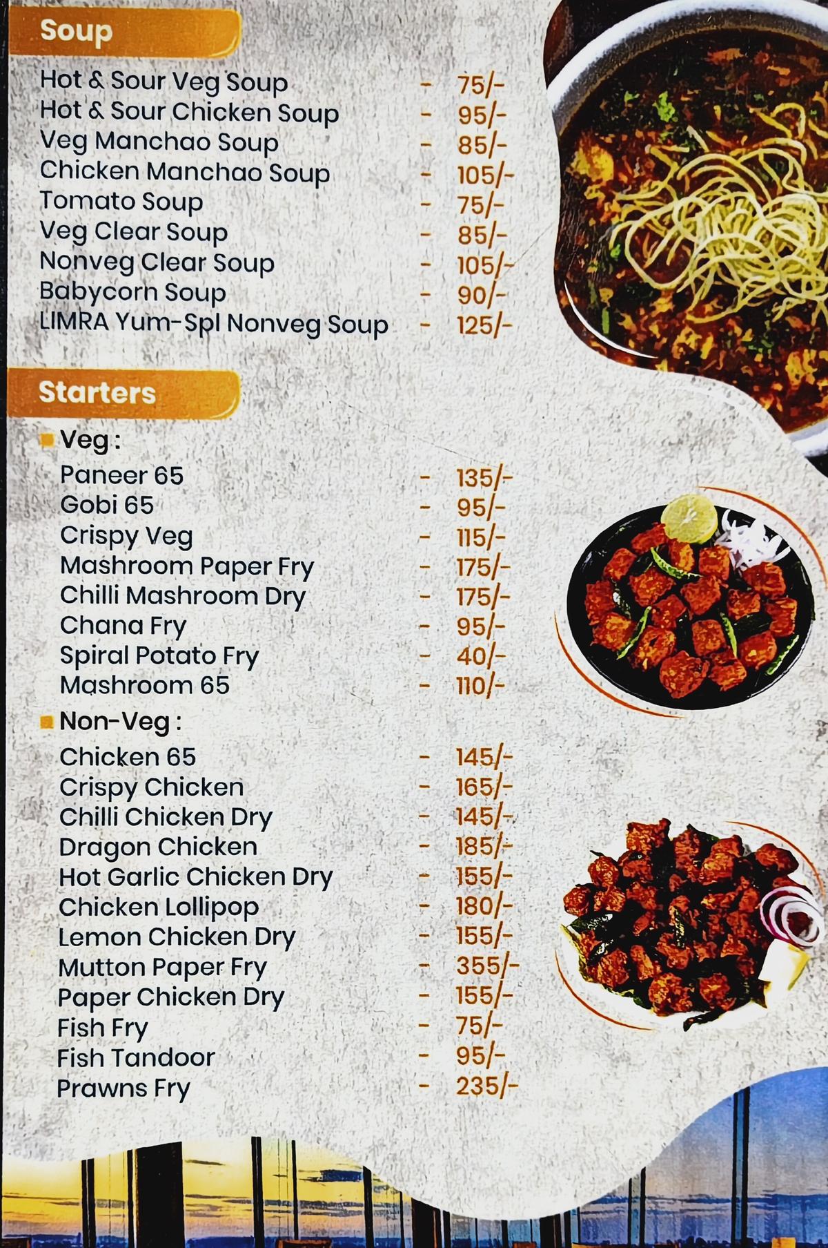 LIMRA Restaurant Menu