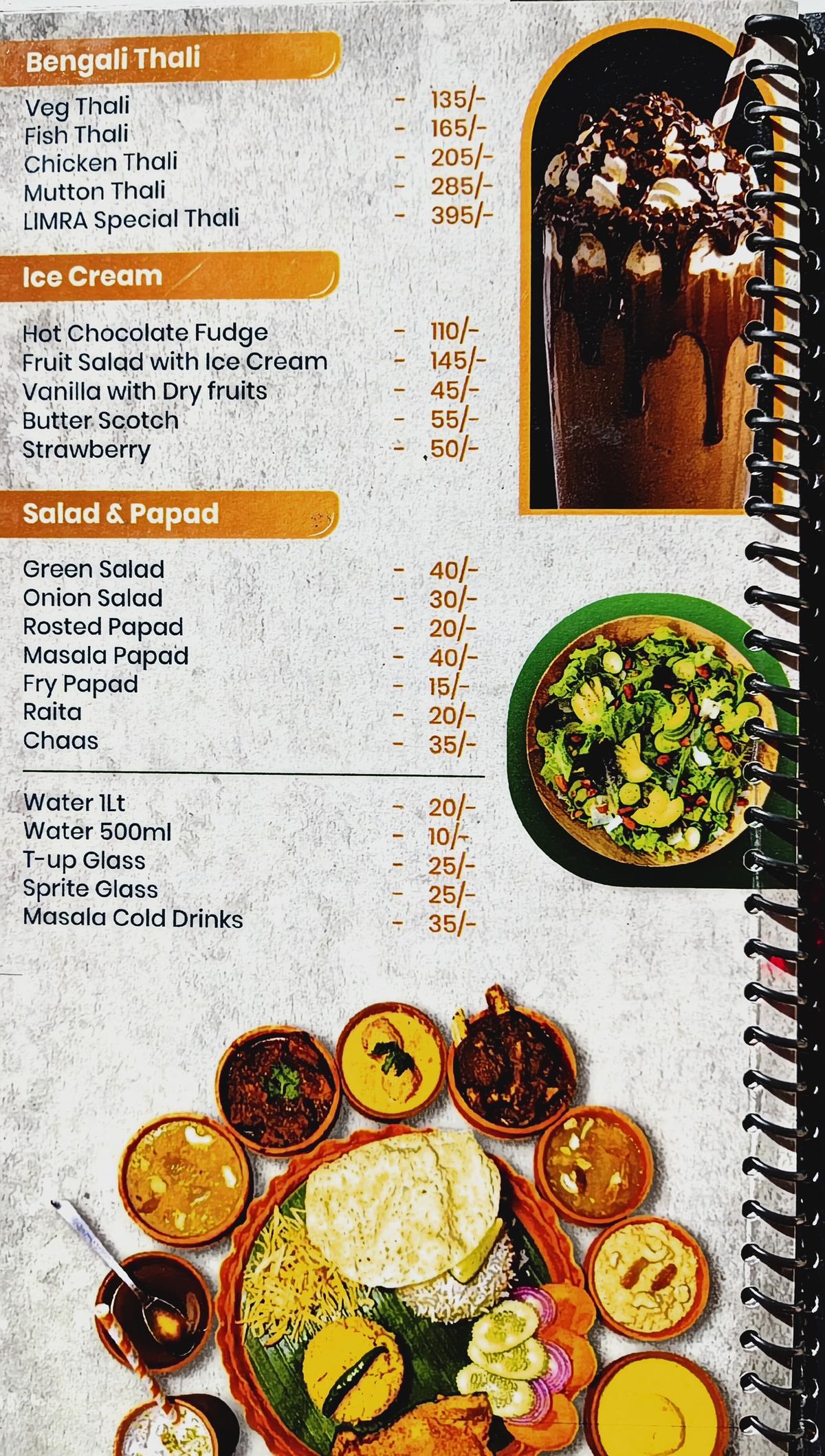 LIMRA Restaurant Menu